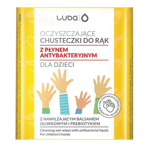 Luba chusteczki antybakteryjne dla dzieci, 15 sztuk - Oczyszczające chusteczki do rąk z płynem antybakteryjnym  - 2