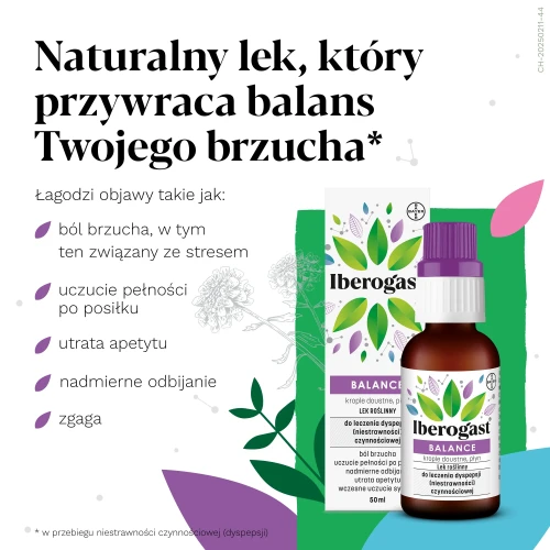 Iberogast Balance krople doustne, 50 ml - Krople na niestrawność na bazie wyciągów roślinnych - 1