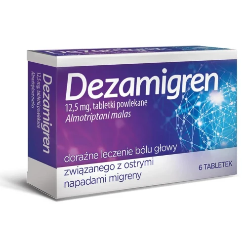 Dezamigren 12,5 mg, 6 tabletek - Na ostry napad migreny - 1