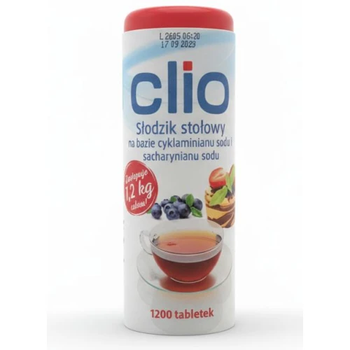 Clio Słodzik stołowy, 1200 tabletek - Na bazie cyklaminianu sodu i sacharynianu sodu - 1