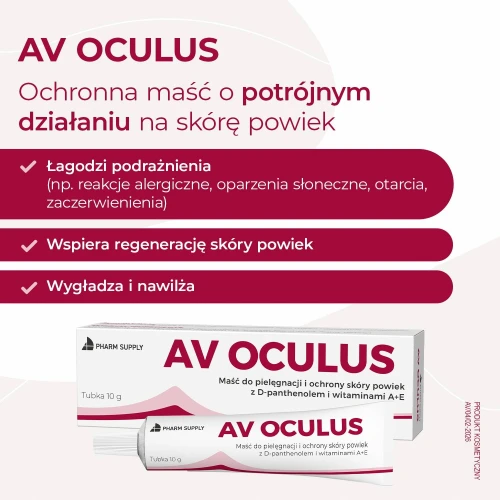 AV Oculus, maść do pielęgnacji i ochrony skóry powiek, 10 g - Z D-Panthenolem i witaminami A+E - 1