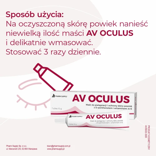 AV Oculus, maść do pielęgnacji i ochrony skóry powiek, 10 g - Z D-Panthenolem i witaminami A+E - 3