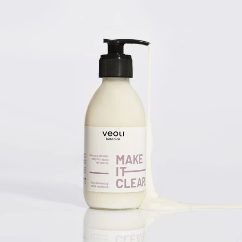 Veoli Botanica Make It Clear, mleczna emulsja oczyszczająca do twarzy, 200 ml - Usuwa zanieczyszczenia, głęboko nawilża i koi podrażnienia  - 1