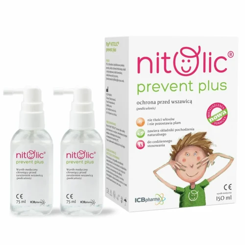 Pipi Nitolic Prevent Plus ochrona przed wszawicą, 150 ml - Tworzy barierę ochronną przeciw wszom i gnidom - 1