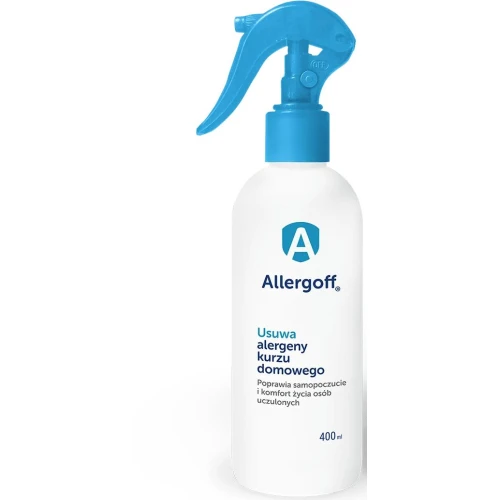 Allergoff Spray Neutralizator alergenów kurzu domowego, 400 ml - Preparat antyalergiczny na alergeny roztoczy i kurzu - 1