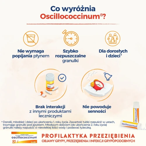Boiron Oscillococcinum granulki, 30 dawek - W profilaktyce i leczeniu objawów grypy, przeziębienia i infekcji grypopodobnych - 5