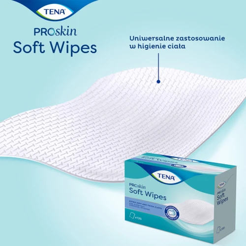 Tena Soft Wipes Chusteczki oczyszczające suche, 135 sztuk - Niezwykle miękka i chłonna chusteczka do mycia na sucho - 2