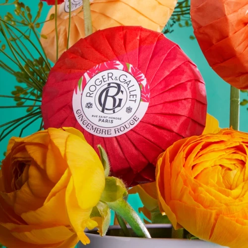Roger & Gallet Mydło well-being Gingembre Rouge, 100 g - Różowe jagody - Imbir - Żywica benzoesowa - 2