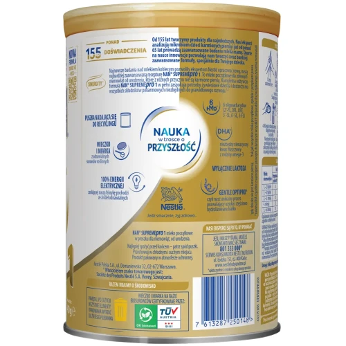 Nestle NAN SupremePro 1, mleko początkowe, 400 g - Dla zdrowych niemowląt od urodzenia, zawiera 6 oligosacharydów oraz DHA  - 1