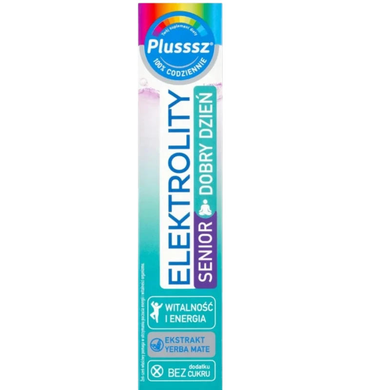 Plusssz Elektrolity Senior Dobry Dzień, 24 tabletki - Tabletki musujące o smaku cytryna-mięta - 1