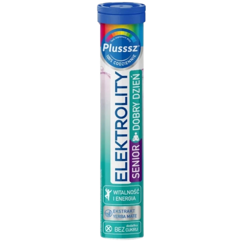 Plusssz Elektrolity Senior Dobry Dzień, 24 tabletki - Tabletki musujące o smaku cytryna-mięta - 2