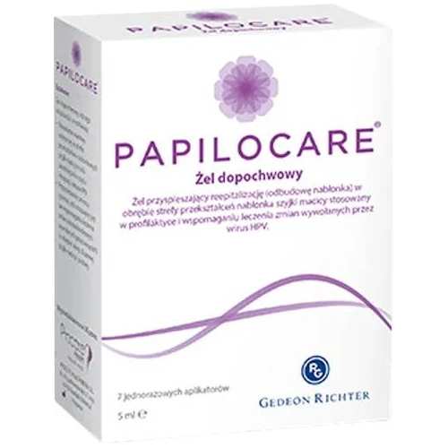 Papilocare, żel dopochwowy 7 x 5 ml - Przyspiesza gojenie uszkodzeń błony śluzowej szyjki macicy i pochwy - 1