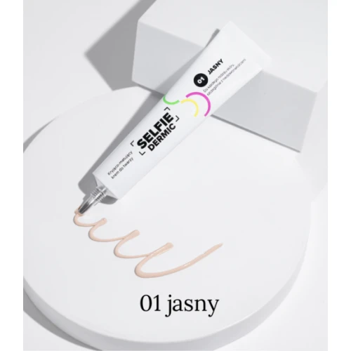 Selfiedermic 01 jasny, kryjąco-matujący krem do twarzy, 20 ml - Wyrównuje koloryt, matuje, ukrywa niedoskonałości skóry trądzikowej - 2