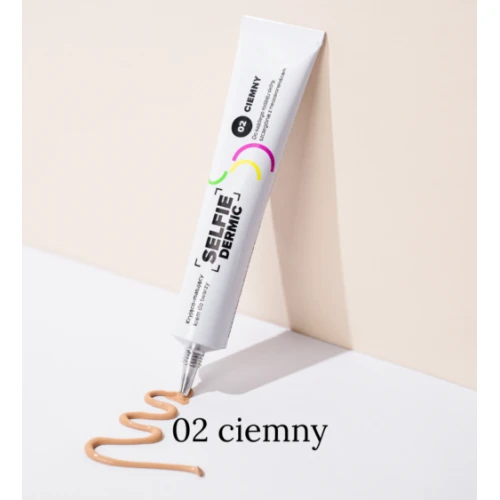 Selfiedermic 02 ciemny, kryjąco-matujący krem do twarzy, 20 ml - Poprawia wygląd skóry z niedoskonałościami, maskuje i wygładza - 2