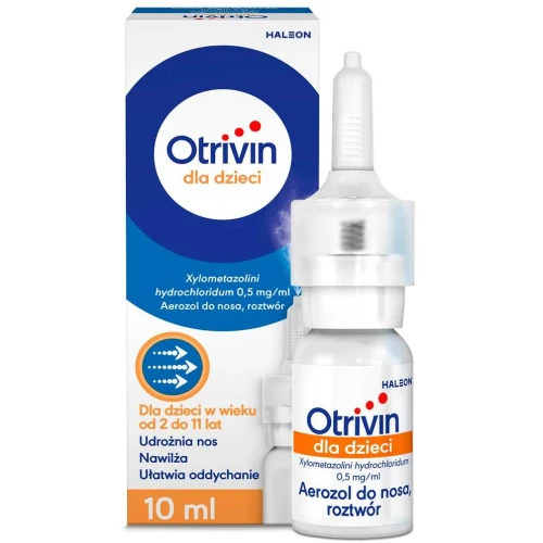 Otrivin dla dzieci, aerozol do nosa, 10 ml - Lek na katar, zmniejsza przekrwienie i obrzęk - 1