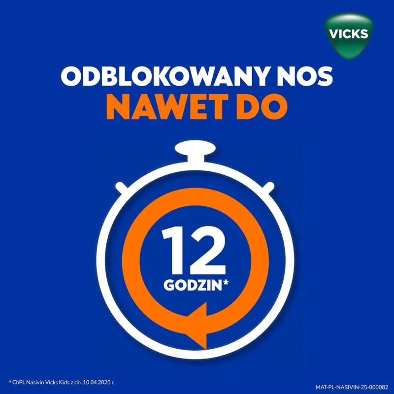 Nasivin Vicks Kids 0,25 mg/ml, aerozol do nosa 10 ml - Dla dzieci od 1. do 6. roku życia – zmniejsza obrzęk, odtyka nos, ułatwia oddychanie - 2