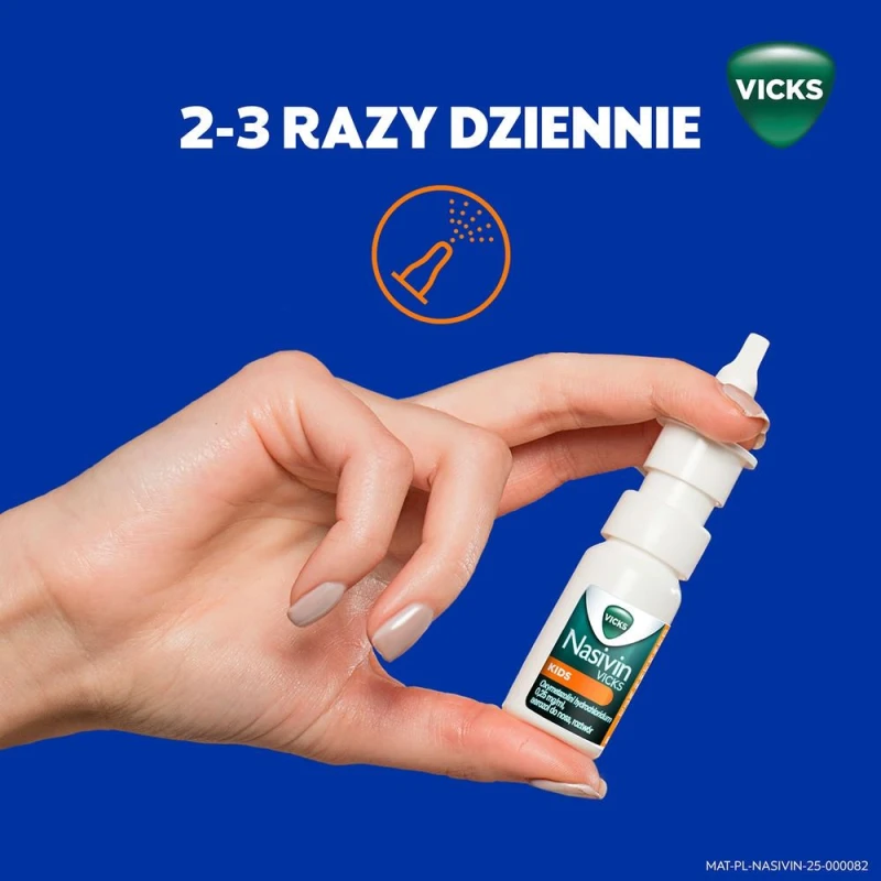 Nasivin Vicks Kids 0,25 mg/ml, aerozol do nosa 10 ml - Dla dzieci od 1. do 6. roku życia – zmniejsza obrzęk, odtyka nos, ułatwia oddychanie - 4