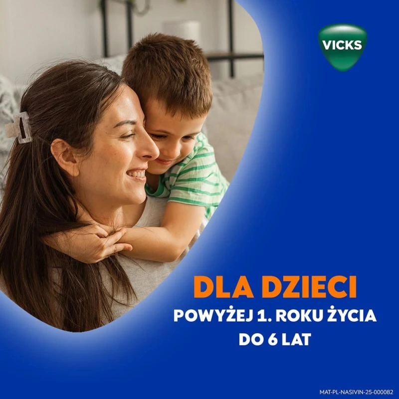 Nasivin Vicks Kids 0,25 mg/ml, aerozol do nosa 10 ml - Dla dzieci od 1. do 6. roku życia – zmniejsza obrzęk, odtyka nos, ułatwia oddychanie - 5