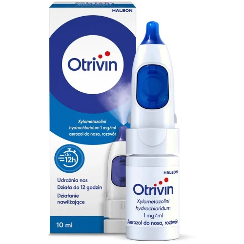 Otrivin 1 mg/ml aerozol do nosa, 10 ml - Ułatwia oddychanie i redukuje uczucie zatkanego nosa - 1