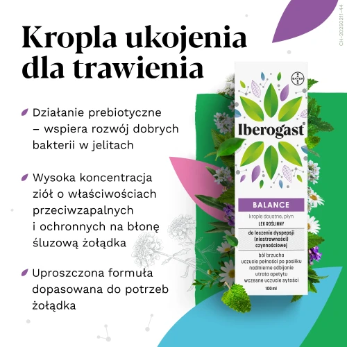 Iberogast Balance krople doustne, 100 ml - Dla osób  o wrażliwym, podatnym na podrażnienia żołądku - 1