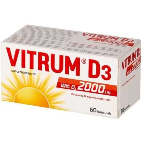 Vitrum D3 2000 j.m. 120 kapsułek - Witamina naturalnego pochodzenia rozpuszczona w oleju z krokosza barwierskiego  - 2