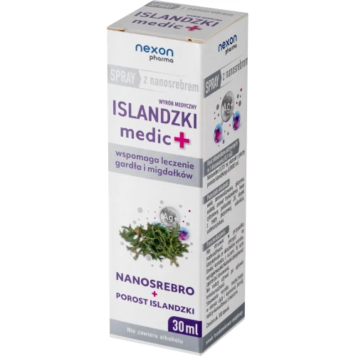 Nexon Pharma Islandzki medic+, spray z nanosrebrem, 30 ml - Wspomaga leczenie gardła i migdałków - 1