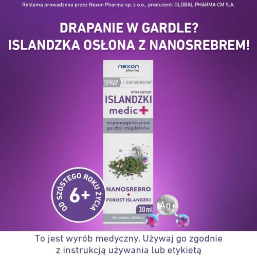 Nexon Pharma Islandzki medic+, spray z nanosrebrem, 30 ml - Wspomaga leczenie gardła i migdałków - 2
