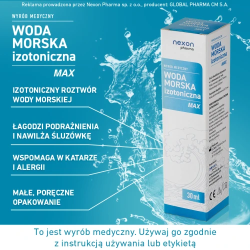 Nexon Pharma Woda morska izotoniczna Max, 30 ml - Higiena i nawilżenie nosa - 2