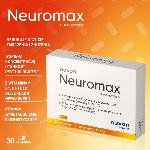 Nexon Pharma Neuromax, 30 kapsułek - Kompozycja witamin z grupy B wspierających układ nerwowy - 2