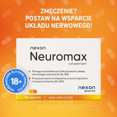 Nexon Pharma Neuromax, 30 kapsułek - Kompozycja witamin z grupy B wspierających układ nerwowy - 3