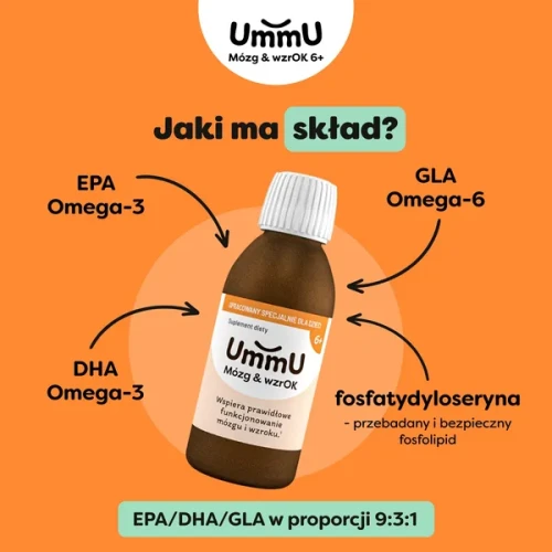 UmmU Mózg & Wzrok 6+, 150 ml - Kwasy omega, które wspierają prawidłowe funkcjonowanie mózgu i wzroku - 5