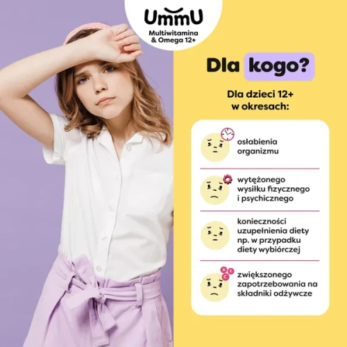 UmmU Multiwitamina & Omega 12+, 27 pastylek żelowych do żucia  - Witaminy i Omega-3 dla dzieci w okresie wytężonego wysiłku fizycznego i psychicznego - 3