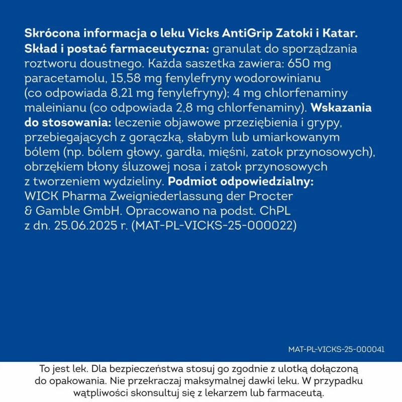 Vicks Antigrip Zatoki i Katar, 10 saszetek - Na przeziębienie i grypę - 8
