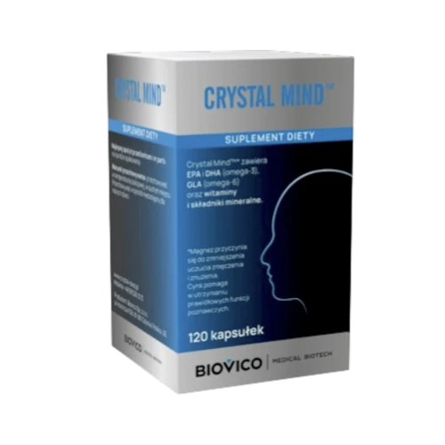 Crystal Mind, 120 kapsułek - Z kwasami Omega 3 i 6 oraz magnezem - 1