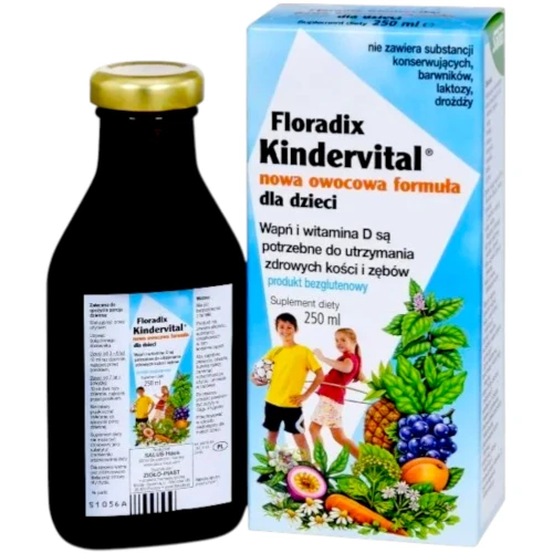 Floradix Kindervital Nowa owocowa formuła dla dzieci, 250 ml - Wapń i witaminy dla dorosłych i dzieci od 3.roku życia - 2