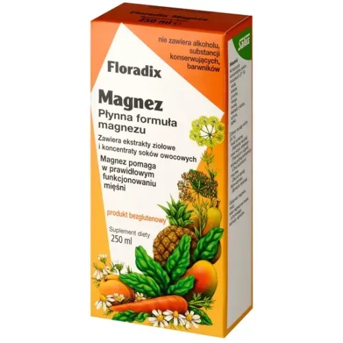 Floradix Magnez, 250 ml - Ekstrakty ziołowe i koncentraty soków owocowych z magnezem - 1