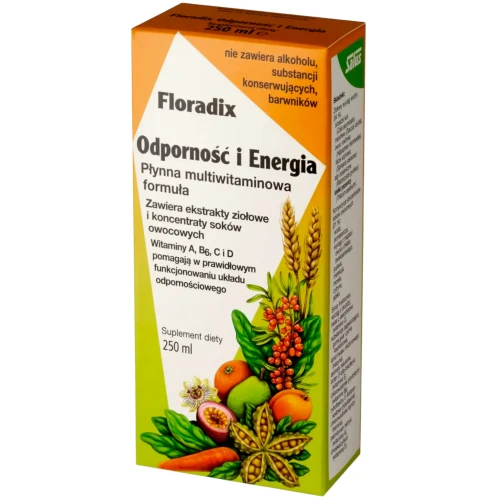 Floradix Odporność i Energia, płyn 250 ml - Dla osób o zwiększonym zapotrzebowaniu na witaminy - 1