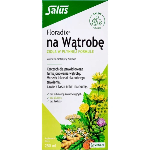 Floradix na Wątrobę, płyn 250 ml - Dla osób z problemami trawiennymi, które chcą zadbać o wątrobę - 1