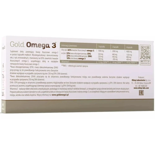 Olimp Gold Omega 3 1000 mg, 60 kapsułek  - Wspomagają prawidłowe funkcjonowanie serca - 1