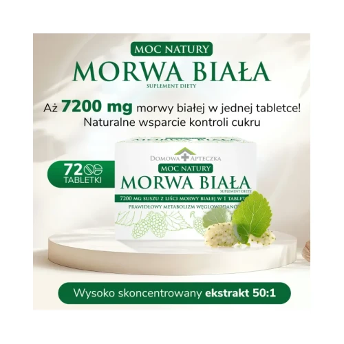 Domowa Apteczka, Moc Natury Morwa Biała, 72 tabletki - Skoncentrowany ekstrakt z liści morwy białej - 1