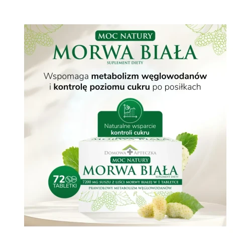 Domowa Apteczka, Moc Natury Morwa Biała, 72 tabletki - Skoncentrowany ekstrakt z liści morwy białej - 2