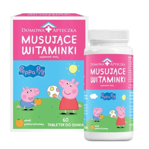 Domowa Apteczka Musujące Witaminki Peppa, 60 tabletek do ssania -  11 witamin z wapniem, dla dzieci od 3. roku życia - 1
