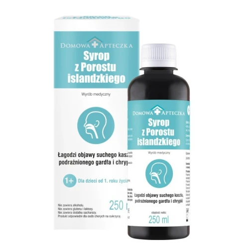 Syrop z Porostu Islandzkiego, 250 ml - Syrop nawilżający gardło bez dodatku cukru, dla dzieci i dorosłych - 1