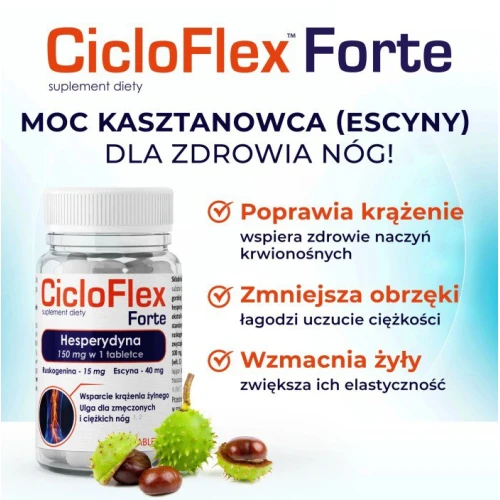CicloFlex Forte, 60 tabletek - Z  hesperydyną, kasztanowcem, ruszczykiem i witaminą C - 4