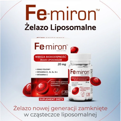Fe-miron, 30 kapsułek - Nowoczesna liposomalna forma żelaza - 1