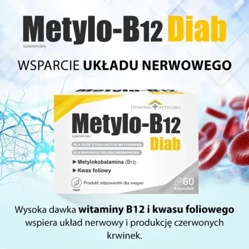 Domowa Apteczka Metylo-B12 Diab, 60 kapsułek - Z witaminą B12 i kwasem foliowym - 3