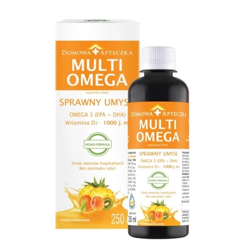 Domowa Apteczka  Multi Omega, smak tropikalny, płyn 250 ml - Omega-3 i witaminy bez posmaku ryby - 1