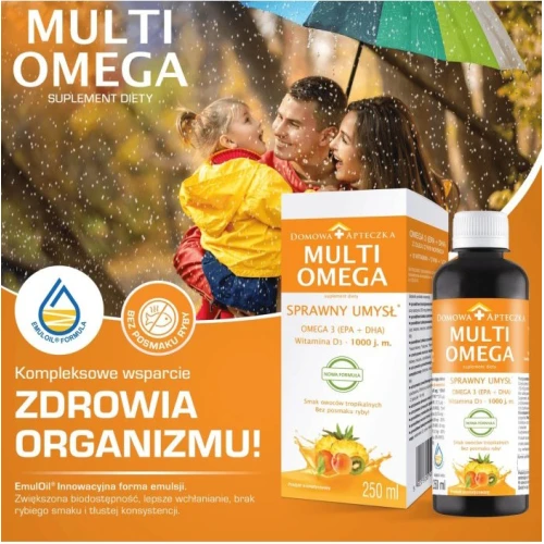 Domowa Apteczka  Multi Omega, smak tropikalny, płyn 250 ml - Omega-3 i witaminy bez posmaku ryby - 5