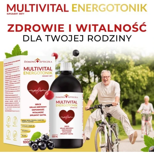 Domowa Apteczka Multivital Energotonik, płyn 1000 ml - Tonik witaminowy z ekstraktami roślinnymi i żelazem - 4
