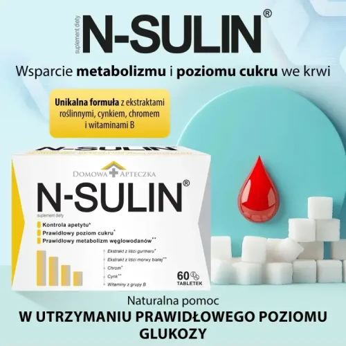 Domowa Apteczka N-Sulin, 60 tabletek - Ze składnikami wspierającymi utrzymanie prawidłowego poziomu cukru - 4